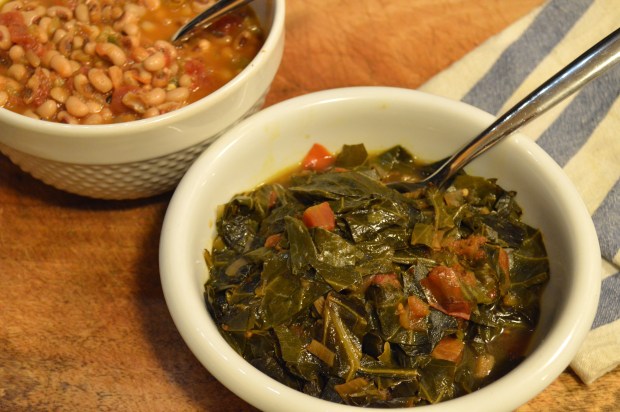 new year's day brunch | vegetarian collard greens and black eyed peas | Brooklyn Homemaker