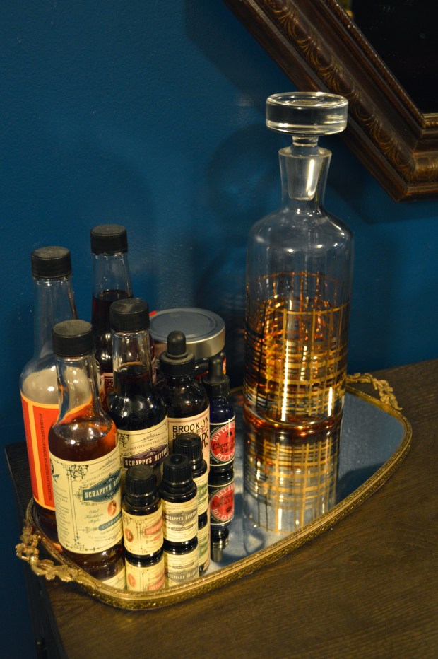 bar cabinet and seating | living room | Brooklyn Homemaker