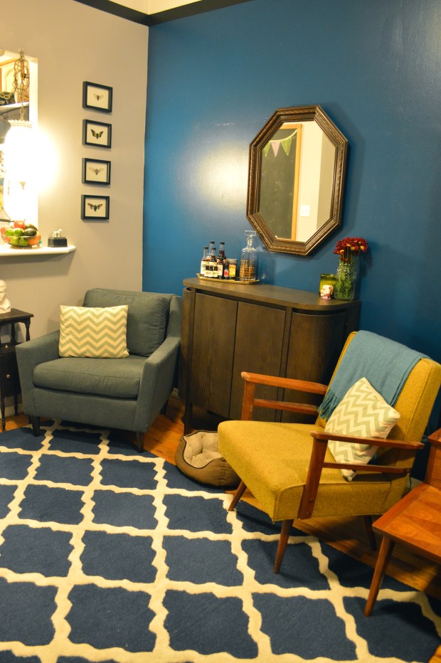 bar cabinet and seating | living room | Brooklyn Homemaker