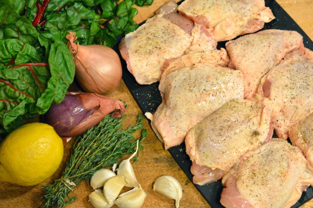 braised chicken thighs with creamy greens and beans | Brooklyn Homemaker