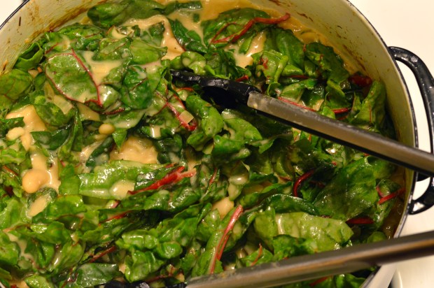 braised chicken thighs with creamy greens and beans | Brooklyn Homemaker