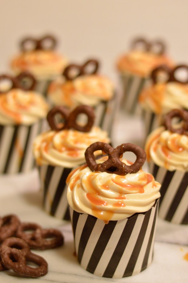 devil's food cupcakes with salted caramel cream cheese icing | Brooklyn Homemaker