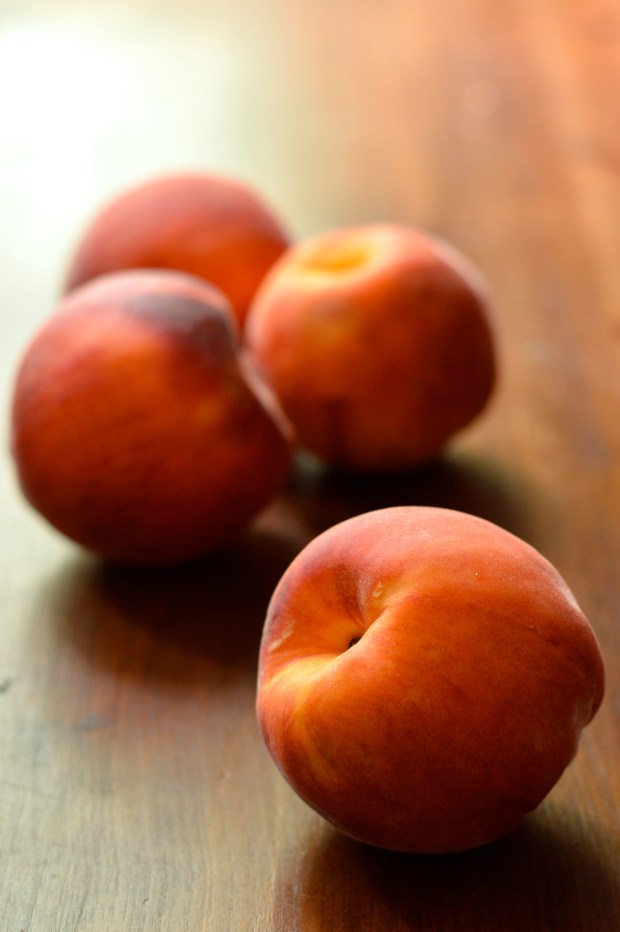 caramelized peach cornmeal skillet cake with bourbon whipped cream | Brooklyn Homemaker