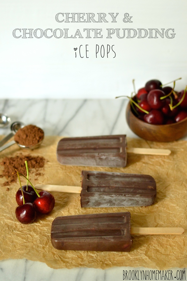 cherry & chocolate pudding ice pops | Brooklyn Homemaker
