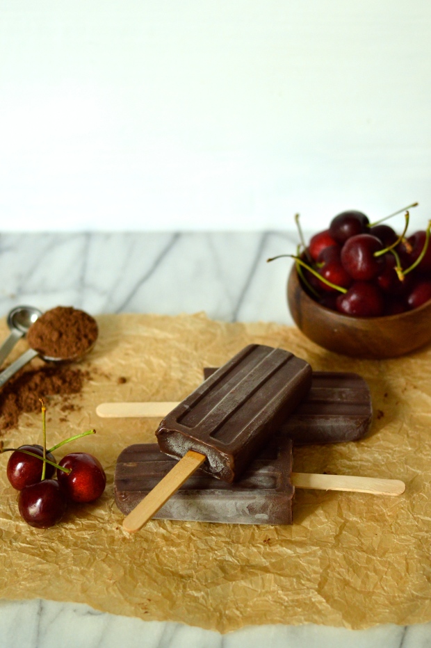 cherry & chocolate pudding ice pops | Brooklyn Homemaker