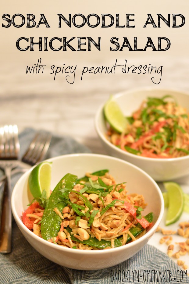 soba noodle and chicken salad with spicy peanut dressing | Brooklyn Homemaker