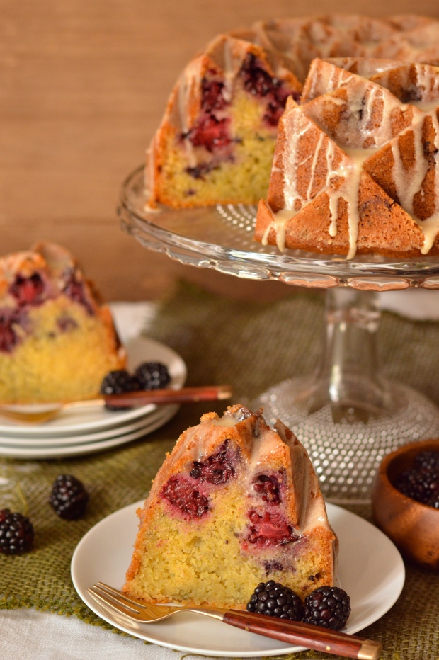 honey glazed blackberry cornmeal bundt cake | Brooklyn Homemaker