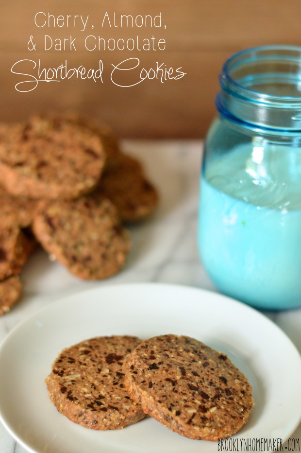 cherry, almond, & dark chocolate shortbread cookies | Brooklyn Homemaker