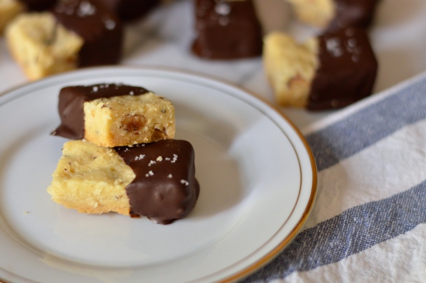dark chocolate dipped hazelnut and olive oil shortbread cookies | Brooklyn Homemaker