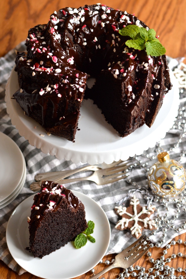best chocolate bundt cake with peppermint dark chocolate ganache | Brooklyn Homemaker
