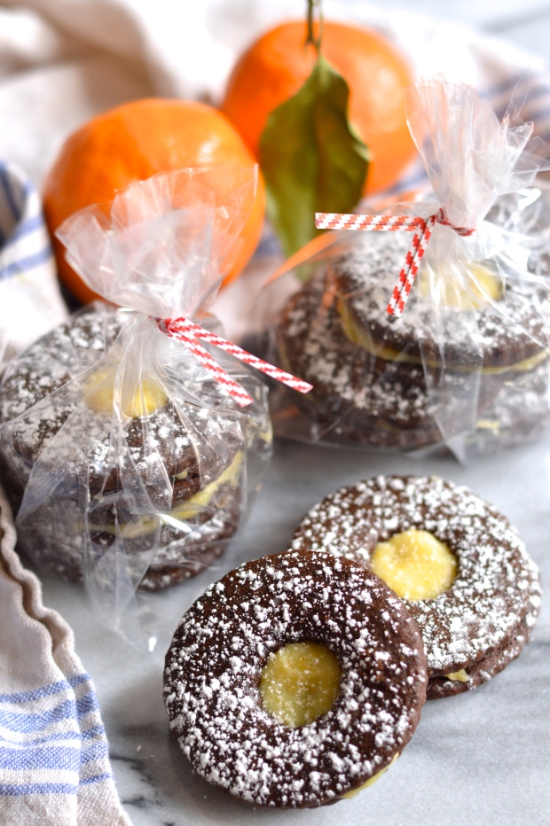 spicy gingerbread linzer cookies with orange white chocolate ganache | Brooklyn Homemaker
