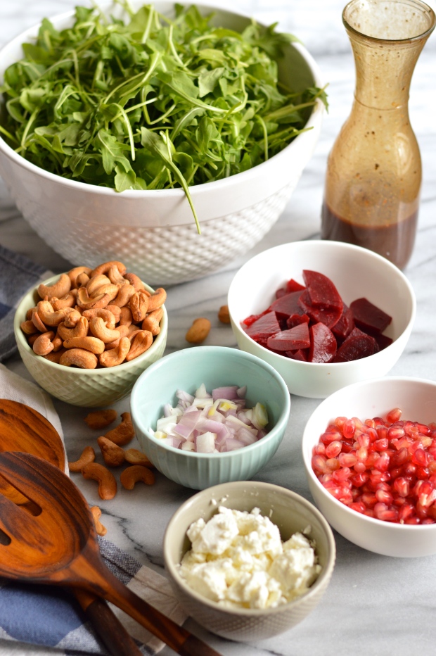 pickled beet and arugula salad with goat cheese and balsamic vinaigrette | Brooklyn Homemaker