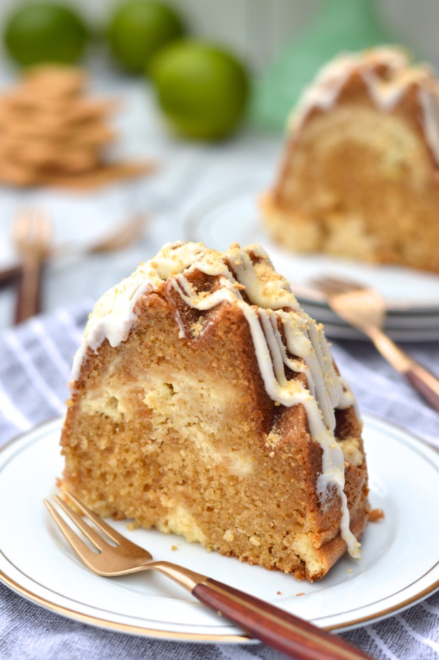 graham cracker bundt cake with key lime cheesecake swirl | Brooklyn Homemaker