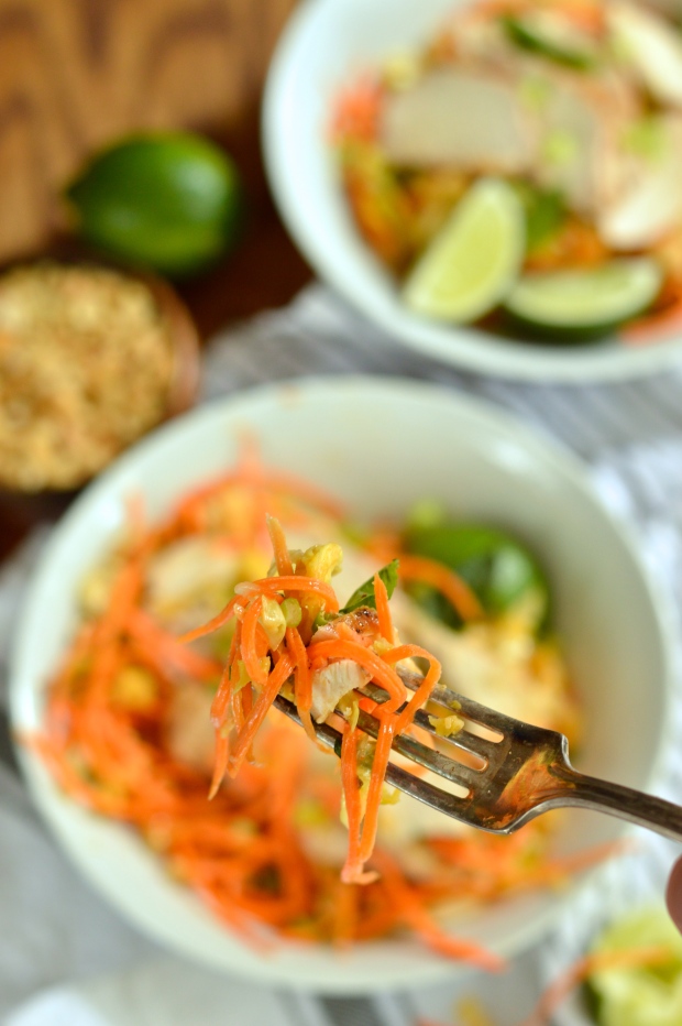 carrot and cabbage salad with spicy peanut dressing | Brooklyn Homemaker