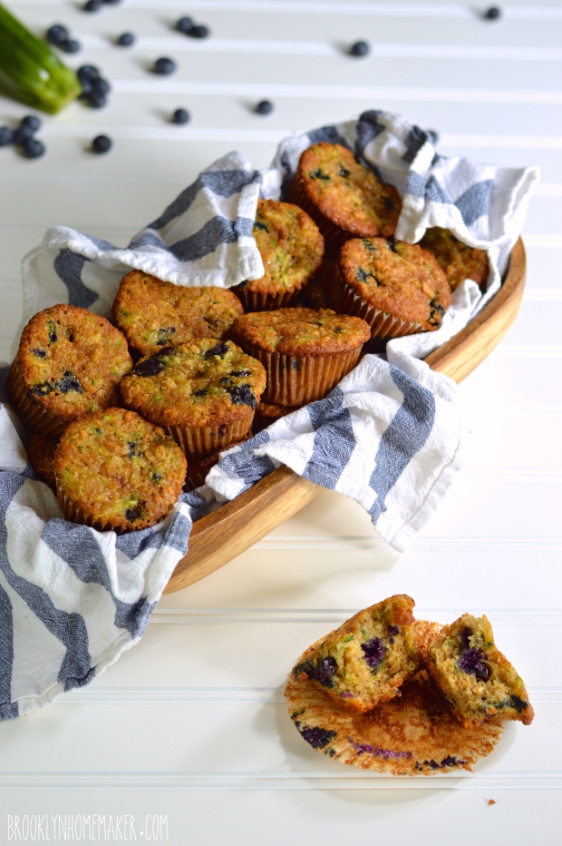 blueberry zucchini oat muffins | Brooklyn Homemaker
