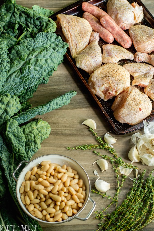 braised chicken with kale and white beans | Brooklyn Homemaker