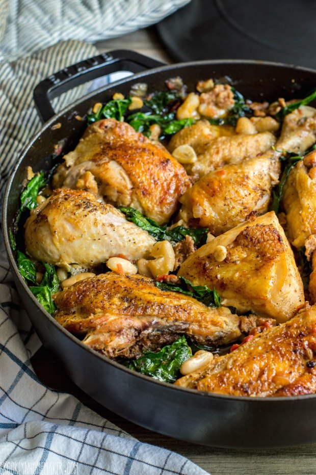 braised chicken with kale and white beans | Brooklyn Homemaker