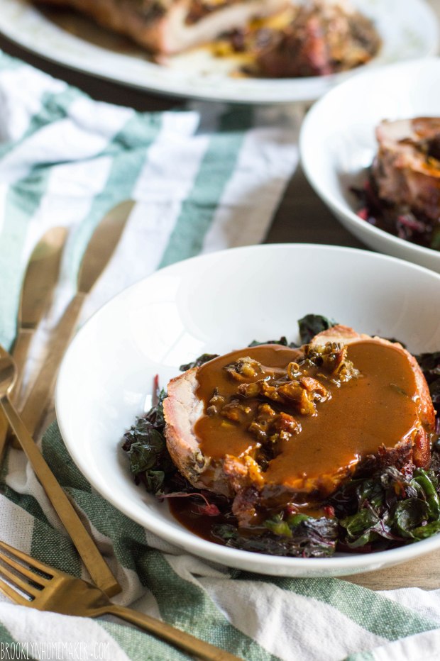 cherry and wild rice stuffed pork loin roast | Brooklyn Homemaker