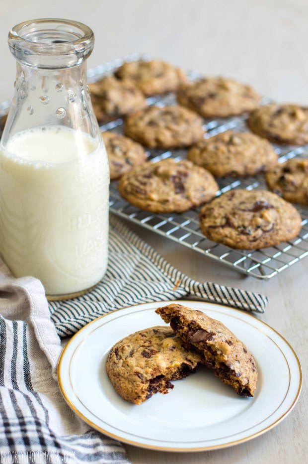 dark chocolate chip cookies with dried cherries and walnuts