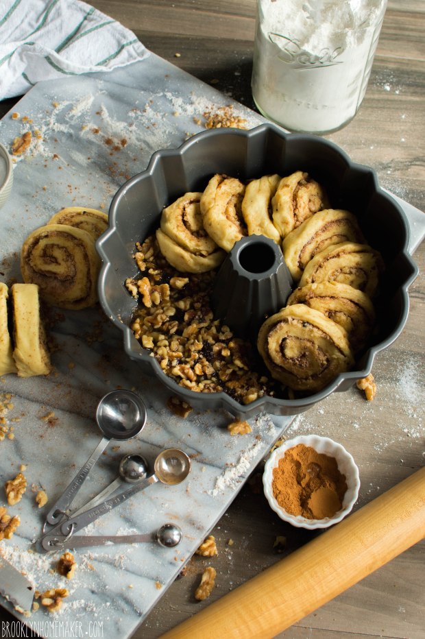 walnut schnecken bundt cake | German cinnamon roll cake | Brooklyn Homemaker 
