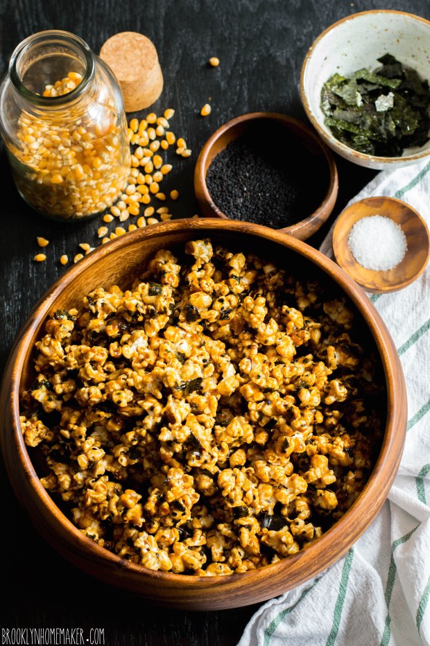 nori & black sesame caramel corn | Brooklyn Homemaker