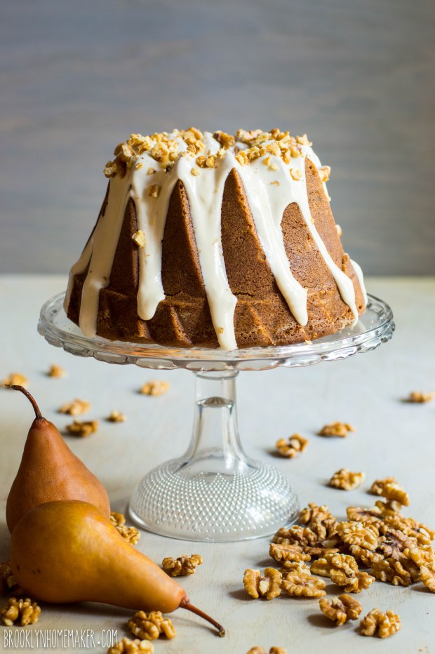 roasted pear and walnut spice cake bundt | Brooklyn Homemaker