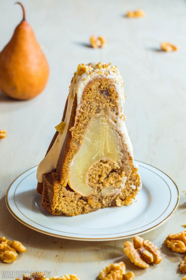 roasted pear and walnut spice cake bundt | Brooklyn Homemaker