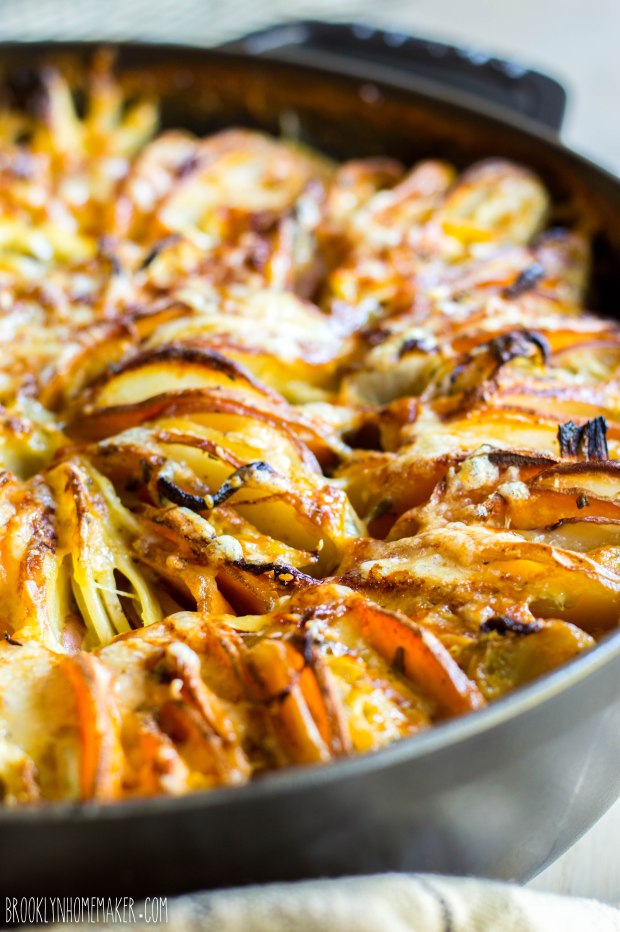 red, white, & sweet potato gratin with fennel & sage | Brooklyn Homemaker