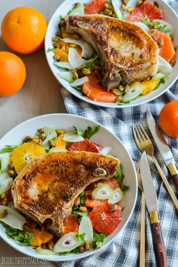 winter citrus salad with seared pork chops | Brooklyn Homemaker