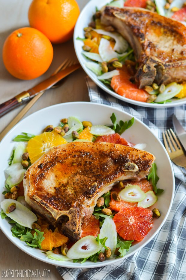 winter citrus salad with seared pork chops | Brooklyn Homemaker